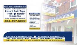 Auto Tags & Insurance LLC. signage design by John Webb Designs