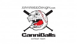 JWD CanniBalls softball illustration for Prostate Cancer Awareness Tournament by John Webb Designs